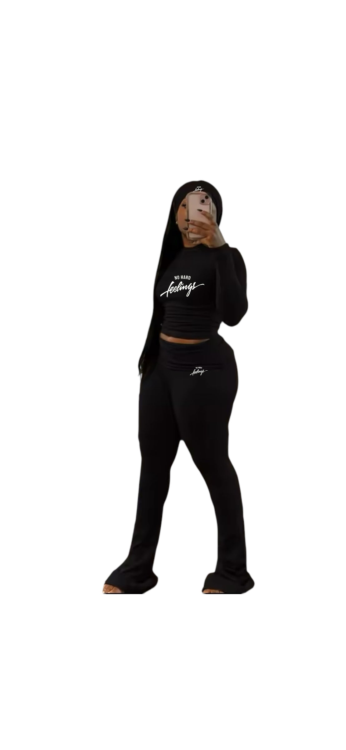 No Hard Feelings 3 Piece Lounge Sets Long Sleeve Tops High Waisted Flare Yoga Pants with Band Headband