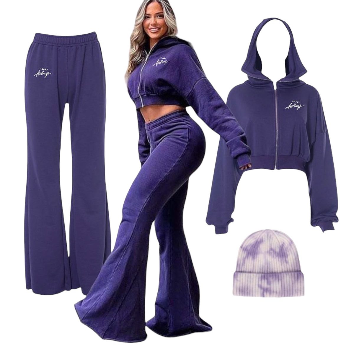 No Hard Feelings Women Bellbottom Sweatsuit