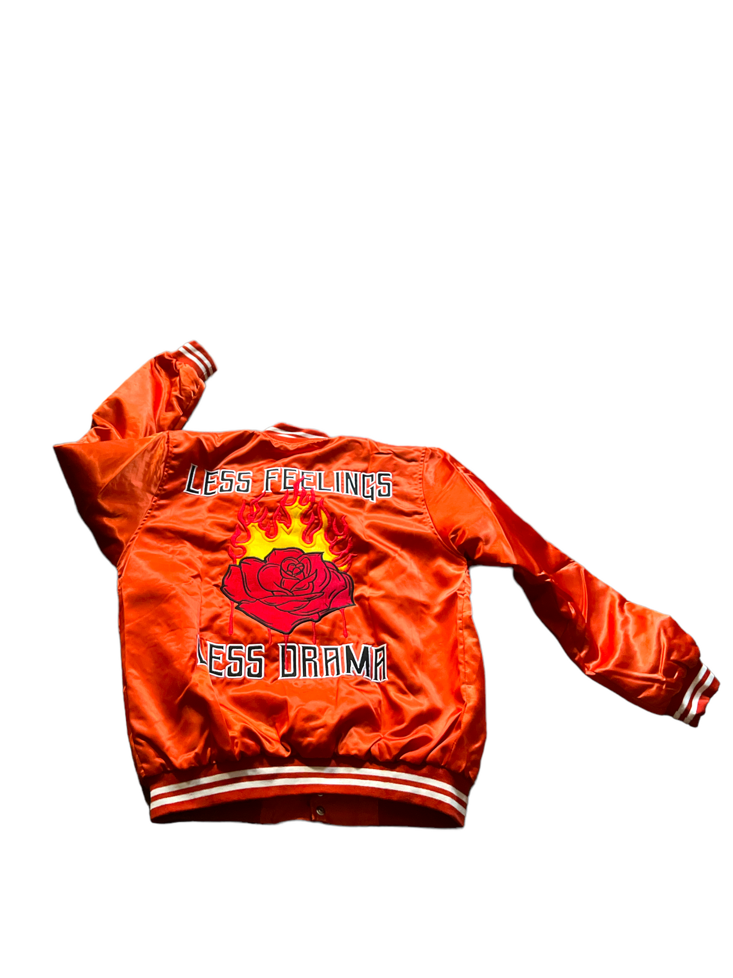 No Hard (NHF) Feelings Orange Baseball Jacket